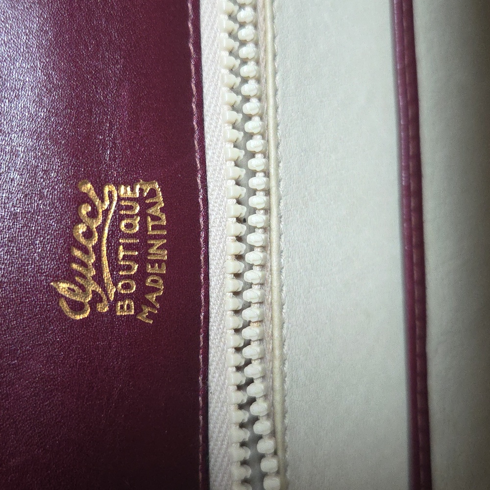 Gucci Boutique 1970s RARE  Bordeaux Leather 2way Bag Very limited Production - Picture 8 of 17